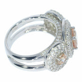 Sterling Silver Semi Mount Ring Setting RD 7x7mm RD 4x4mm White Topaz - Syzjewelry